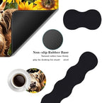 Mouse Pad,Large Desk Mat Set, 4in1 XL Mousepad + Keyboard Wrist Rest+Mouse Wrist Rest+Coaster with Ergonomic Desk Pad for Home Office Table Computer Cover -Highland Cow Sunflower - Image 2