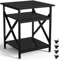 3 Tier Printer Stand, Large 23.6"x23.6" Printer Table with Wheels by Ollieroo