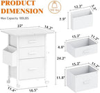 3-Drawer Mobile File Cabinet with 22" Wide Printer Stand, Fabric Under Desk Filing Cabinet with Side Bag & Headphone Hook, Fits Letter/A4 Size Hanging File Folders, Rolling Home Office Organizer,White - Image 3
