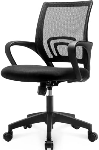 NEO CHAIR Office Computer Ergonomic Mid-Back Mesh Desk Chair, Dark Black by NEOCHAIR