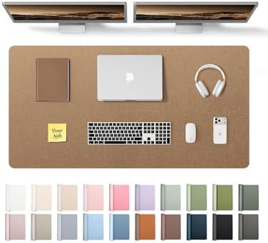 YSAGi Leather Desk Pad Protector, Office Desk Mat, Large Mouse Pad, Non-Slip PU Leather Desk Blotter, Laptop Desk Pad, Waterproof Desk Writing Pad for Office and Home (Shiny Bronze, 47.2" x 23.6") by YSAGi