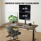 HEMUDU Dual Monitor Articulating Desk Mount Arm Stand - Vertical Stack Screen Supports Two 13 to 34 Inch Computer Monitors with C Clamp - Image 5