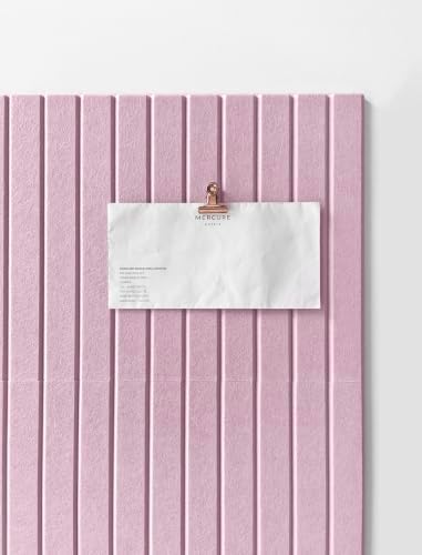 Slated Felt Bulletin Board Tiles | Cork Board Alternative for Walls | Wall Panels for Office & Home Decor | Aesthetic Pinboard & Photo Board | 12-Pack (11.8" x 11.8") with Adhesive | Sakura - Image 3