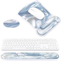 Ospelelf Mouse Pad with Wrist Rest and Ergonomic Gel Keyboard Hand Wrist, Support for Typing Gaming, Relieve Wrist Pain, Cool & Easy to Clean, for Office, Programmer, Home Computer Use, Silvery by OspelelfOfficeSupplies