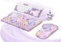 Ospelelf Keyboard Wrist Rest and Mouse Pad Set, Ergonomic Memory Foam Wrist Support, Aesthetic Desk Accessories for Office, Home & Gaming, Relief for Carpal Tunnel & Wrist Pain, Purple Floral by OspelelfOfficeSupplies