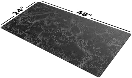 Gamer Boss - Gaming Mouse Pad - 48 x 24 Inches - 4mm Thick with Stitched Edges, Non-Slip Rubber Base, Premium Cloth Mousepad, Desk Mat for Laptop, Keyboard, Computer & PC (Mega, Topographic) - Image 2