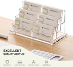 SANRUI Clear Acrylic Desk Business Card Holder, 6 Horizontal Slots - Image 6
