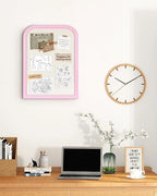 Bulletin Board with Linen, 23.6x17.7 inches Bulletin Board with Pink Wood Style Frame, Decorative Hanging Pin Board Vision Board Message Board for Office School Home Decor(2R2S,L-PK4560,1p) - Image 5