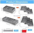 3-Tier Expandable Drawer Organizer, Multi-Level Collapsible Desk & Kitchen Gadget Organizer, Grey - Image 3