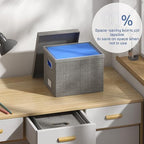 File Box with Lid, Grey, 13.2 * 10.1 * 10.1in (4Pack) - Image 6