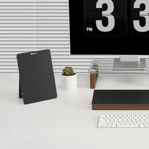 Yeoux Office Essential - Desktop Black Glass Whiteboard and Calendar Combination - Image 2