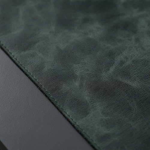 Jersey Genuine Calfskin Leather Desk Pad, Office Desk Mat with Non-Slip Bottom, Smooth Surface for Mouse & Keyboard, Desk Protector (14.6x31.5 inches) (Dark Green) - Image 3