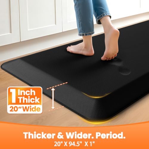 1-Inch Thick Anti-Fatigue Mat for Kitchen and Standing Desk,20"x94.5",Black - Image 2