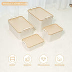 ANMINY White Plastic Storage Bins Baskets with Lids, 5-Pack, 2M+3S - Image 5