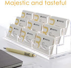 SANRUI Acrylic Business Card Holder, Clear Desk Card Organizer Stand 9 Slot - Image 7