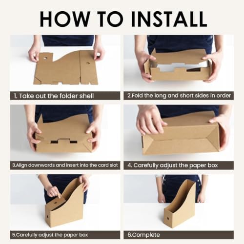 24 Pcs Cardboard Magazine File Holders Magazines Book Bin Box - Image 4