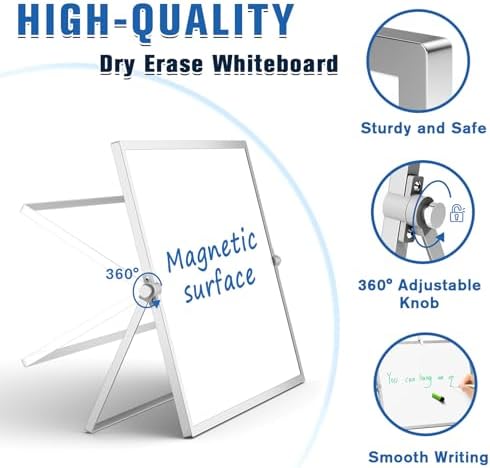 Grtard Magnetic Dry Erase Board with Stand, 18''x14'' Desktop Whiteboard - Image 3