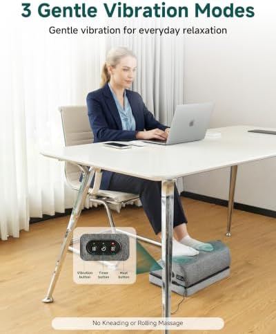 Snailax Heated Foot Rest Under Desk, Adjustable Height Foot Stool - Image 6