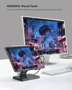 2026 iPad Pro Stand USB C Hub, Multiport Adapter for iPad Air M5 M4 M3 13 11 12.9 Inch Docking Station 4K 60Hz HDMI, RJ45 Ethernet, SD/TF Card Reader, USB 3.0 Port, iPad A16 Galaxy Tablet DeX Dock - Image 4
