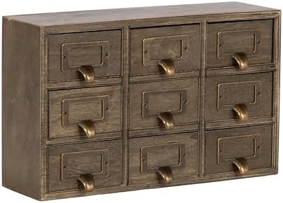 Kate and Laurel Apothecary Wood Desk Drawer Set, 9 Drawers, Rustic Brown by KateandLaurel