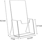 NIUBEE 6 Pack 8.5'' x 5.5'' Acrylic Bi-fold Brochure Holder,Clear Plastic Counter top Flyer Organizers - Image 2