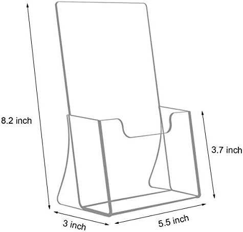 NIUBEE 6 Pack 8.5'' x 5.5'' Acrylic Bi-fold Brochure Holder,Clear Plastic Counter top Flyer Organizers - Image 2