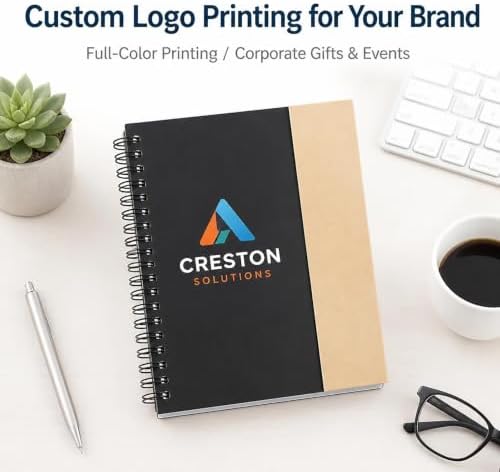 Custom Logo Magnetic Spiral Notebook with Sticky Notes 200 Pack - Image 3