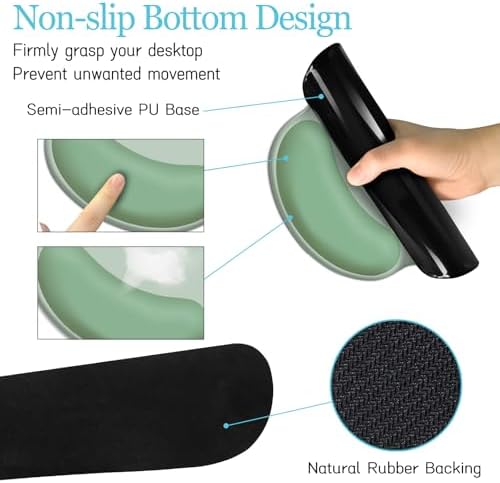 LIMKRIAN Sage Green Mouse Pad Set, XXL Desk Matt for Desktop Decor - Image 5