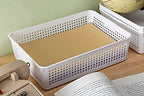 Eslite A4 Size Plastic Storage Basket,Desktop File Paper Letter Organizer Tray, 6-Packs (White+Black) - Image 6
