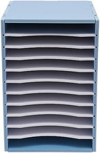 Vertical Desktop Literature Organizer, 11‑compartment File Sorter, Blue - Image 2