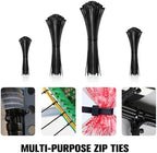 Zip Ties Assorted Sizes(4”+6”+8”+12”), 2000 Pack,Black Cable Ties,Multi-Purpose Self-Locking Nylon Cable Cord Management,Plastic Wire Ties for indoor and outdoor use. - Image 5