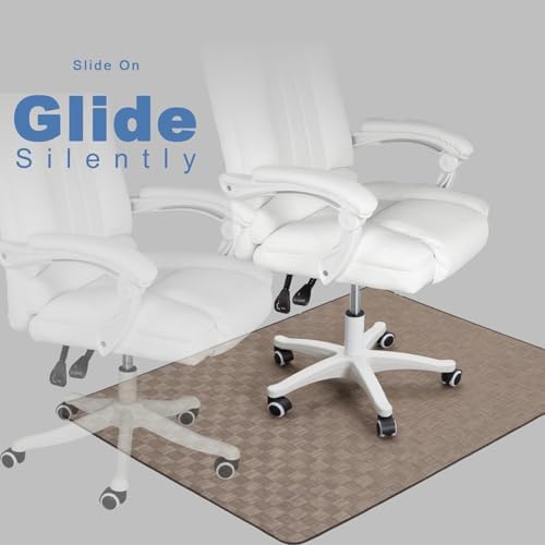 Chair Mat for Hardwood Floor, 50x63 Desk Computer Chair Mat for Hard Wood & Tile Floor, Large Anti-Slip Hard Floor Protector Rolling Chair for Office Home， Brown Square - Image 6