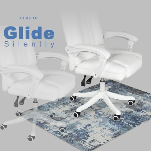 Office Chair Mat for Hardwood Floor, 0.2” Thick Non-Slip Desk Rug, Silent Glide Floor Protector for Rolling Chairs, Easy-Clean Surface, Silent Glide Mat for Tile & Laminate, Blue Gray Mist - Image 6