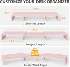 TAVR Dual Monitor Stand Riser, Wooden Computer Monitor Stand for 2 Monitors - Image 6