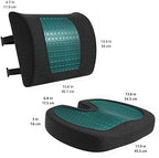 Amazon Basics Comfortable Seat Cushion & Lumbar Support for Office Chairs, Gel Enhanced Memory Foam, Non-Slip, Cooling, Portable, Pack of 2, Rectangular, Black - Image 4
