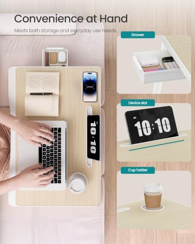 SONGMICS Foldable Lap Desk, Portable Bed Desk Table Tray w/Cup Holder Tray - Image 6