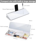Varhomax Glass Desk Whiteboard with Built-in Mirror, Desktop Organizer - Image 5