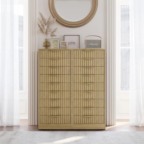 9 Drawer File Cabinet for Home Office, Natural Walnut - Image 3