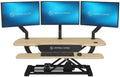 VERSADESK PowerPro 40 Inch Electric Standing Desk Converter – Push-Button Height Adjustable Sit to Stand Desk Riser for Triple Monitors & Laptop – Motorized Desktop Workstation with Wide Keyboard Tray by VERSADESK