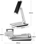 KABCON Tablet Stand Holder, Tightness Adjustable Multi-Angle Foldable Eye-Level Aluminum Solid Tablets Stands Dock for 4''-14''Tablets/Phone, iPad Series,Samsung Galaxy Tabs,Kindle Fire,Etc. - Image 6