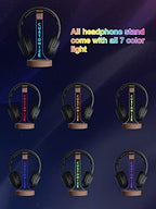 YuanDian Headphone Stand, Personalized Light up Wood Headset Holder for Desk, Gaming Headset Wood Holder RGB with 7 Color Lights for Game Room Decor, Cool Gamer Gifts for Men Boyfriend - Image 6