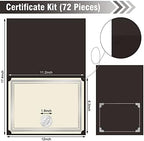 Epakh 72 Pcs Certificate Kit Includes 24 Certificate Holders and 24 Papers 24 Foil Award Seals Stickers Diploma Covers Graduation Competition Supplies(Black, Silver) - Image 2