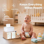 Diaper Caddy Organizer, Hand Rattan Nursery Storage Basket for Baby Essentials, Baby Changing Table Organizer Perfect Nursery Assistant - Image 5