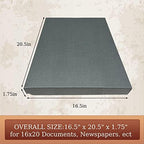 Golden State Art, Clamshell Archival Folio Storage Box 16x20, Gray - Image 2