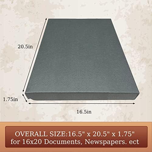 Golden State Art, Clamshell Archival Folio Storage Box 16x20, Gray - Image 2