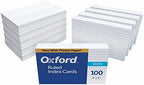 Oxford 41 (1000 PK) Ruled Index Cards, 4" x 6", White, 1,000 Cards (10 Packs of 100) (41) & Poly Index Card Guides, Alphabetical, A-Z, Assorted Colors, 4" x 6" Size, 25 Guides per Set (73154) - Image 2