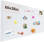 Large Bulletin Board, Foldable 60x36 Inches Cork Board Alternative, Large Felt Board Decorative Pin Board for Wall, Foldable Photo Board Self-Adhesive Vision Board with 36 Pushpins White by bcabo