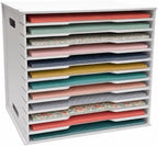 Scrapbook Paper Organizer Storage 12" x 12", 12 Slots File Sorter Storage, Desktop Paper Organizer Rack, 12 Tier Craft paper Holder for Home Office - Image 2