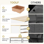 TOOLF 12 Drawers Storage Cabinet with Wooden Top and Plastic Bins,Brown - Image 6