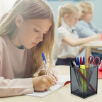 Sabary 36 Pack Acrylic Pencil Pen Holder Cup, 2.6 x 2.6 x 4 Square Storage Organizer for Pens, Colored Pencils Paintbrushes and Makeup Brush for Desk Drawers School Office Home Supplies(Black) - Image 3